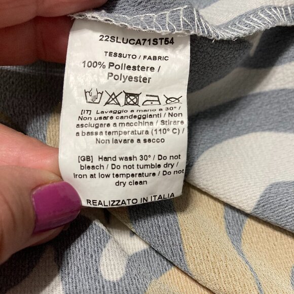 Le Streghe Womens Button up shirt 3/4 sleeves Floral Fall Leaves Italy Size M - Picture 6 of 10